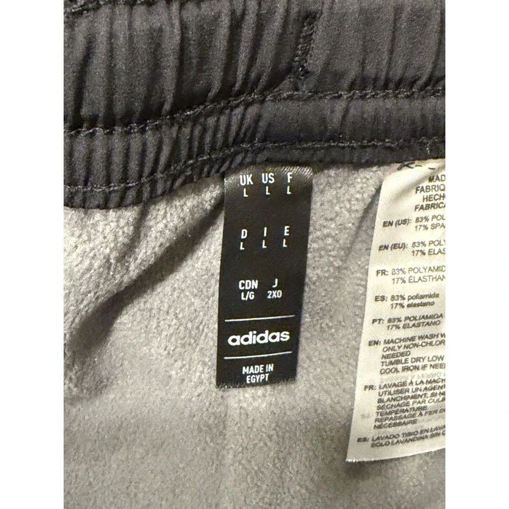 Adidas Mens Fleece Lined Wind Pant Joggers Black ADVR0995 Large NWT